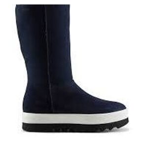 Cougar Blue Waterproof Vail Suede Faux Fur Blue Platform boots 7